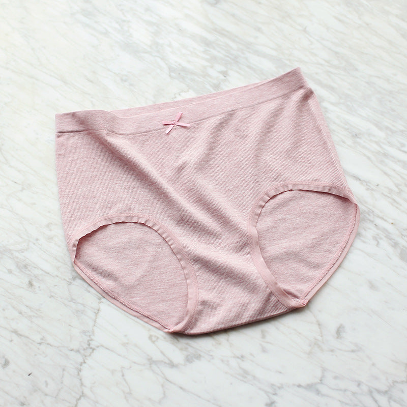 Large version of the large size of the simple mid-waist bow women's triangle panties